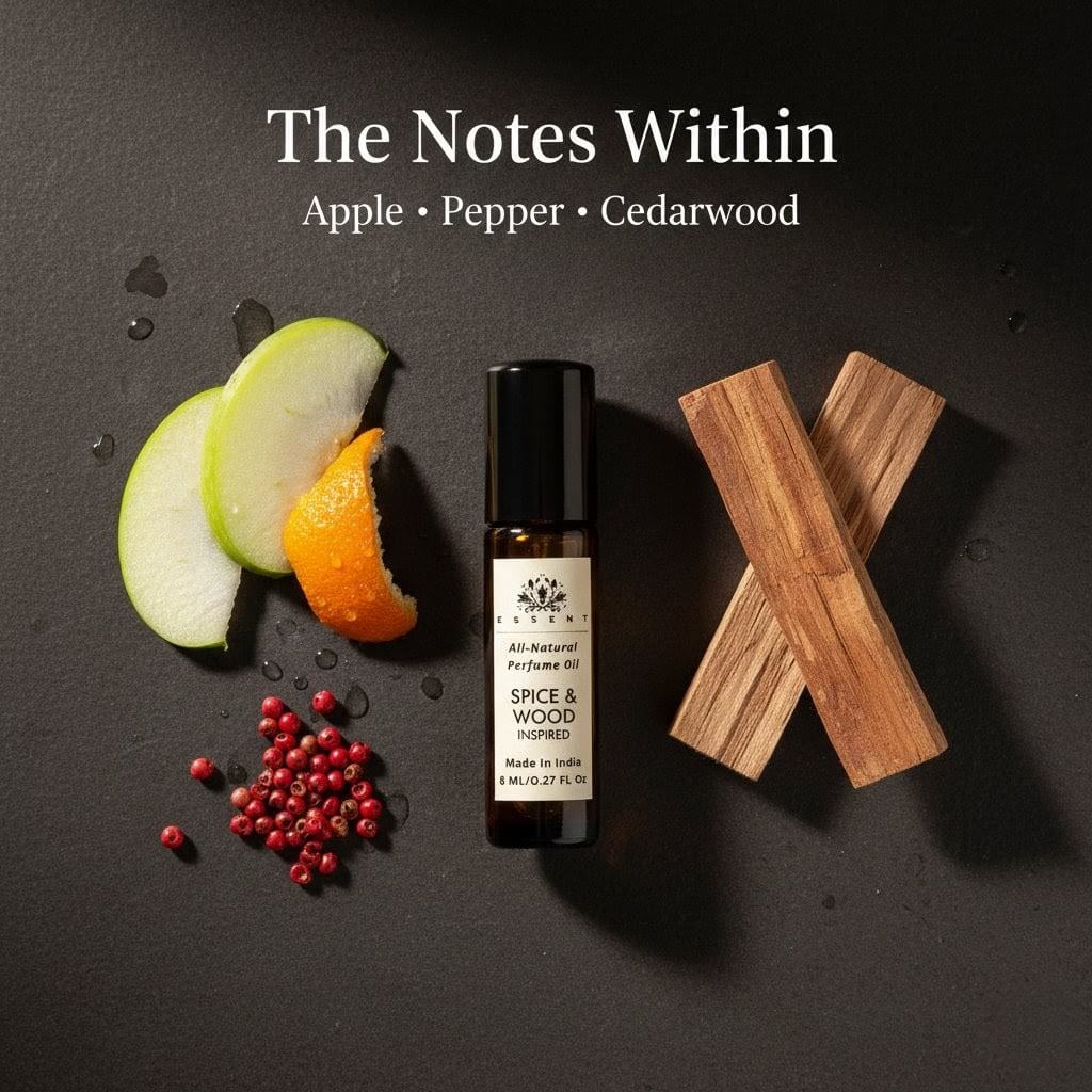 Essent Spice & Wood-Inspired Roll-On Attar/ Perfume Oil