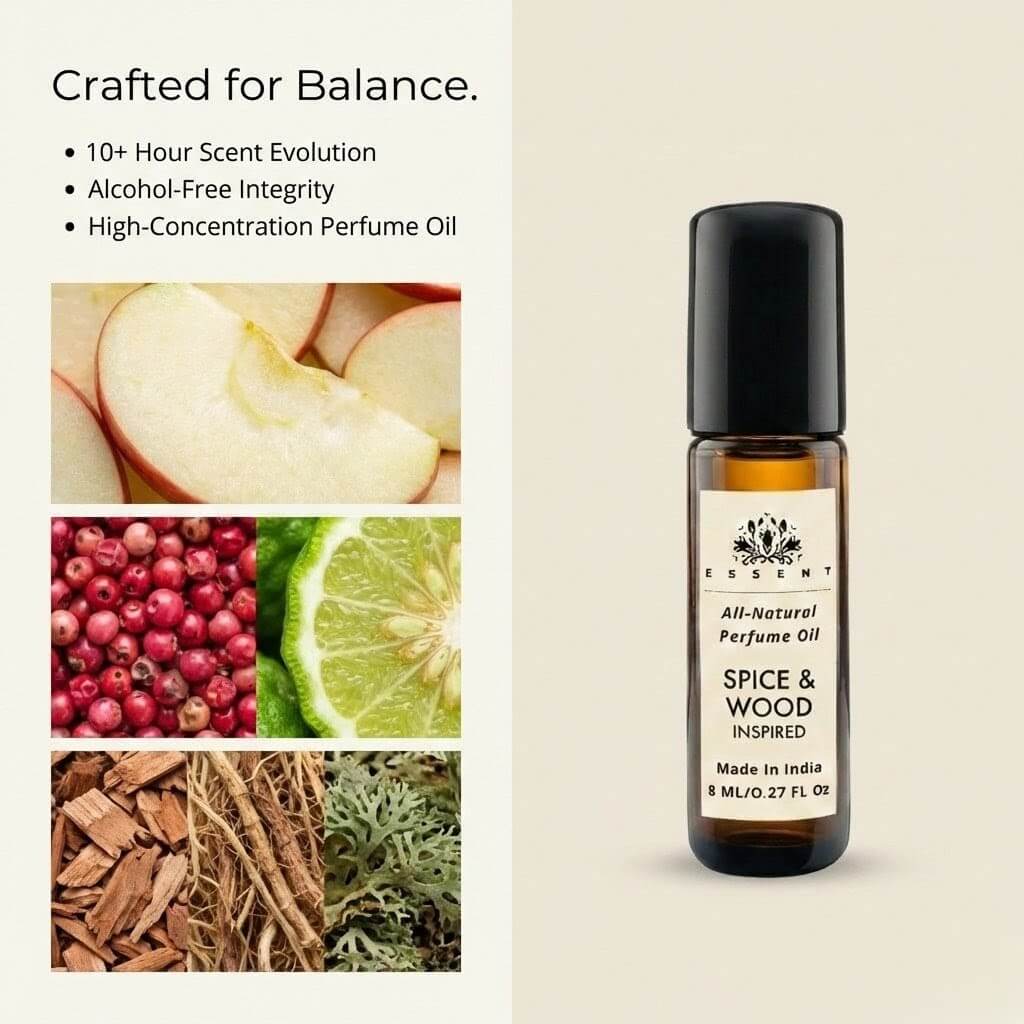 Essent Spice & Wood-Inspired Roll-On Attar/ Perfume Oil