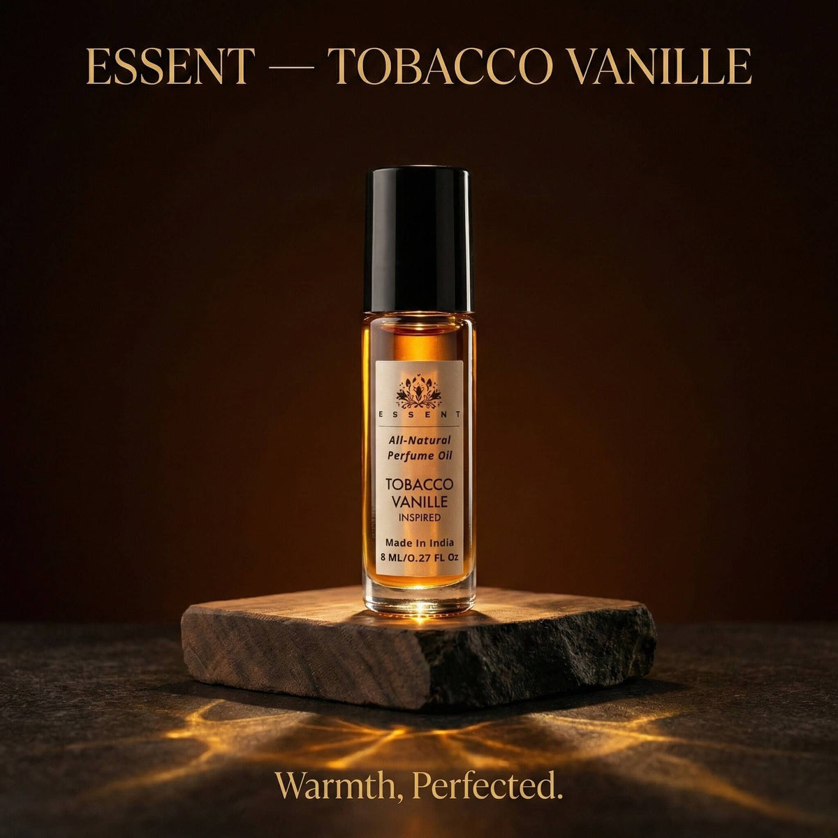 Essent Tobacco Vanille 8 ml roll-on attar bottle — amber gourmand