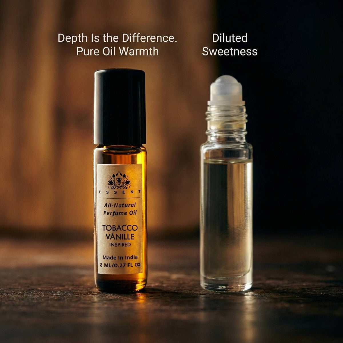 Essent Tobacco Vanille 8 ml roll-on attar bottle — amber gourmand, view 4