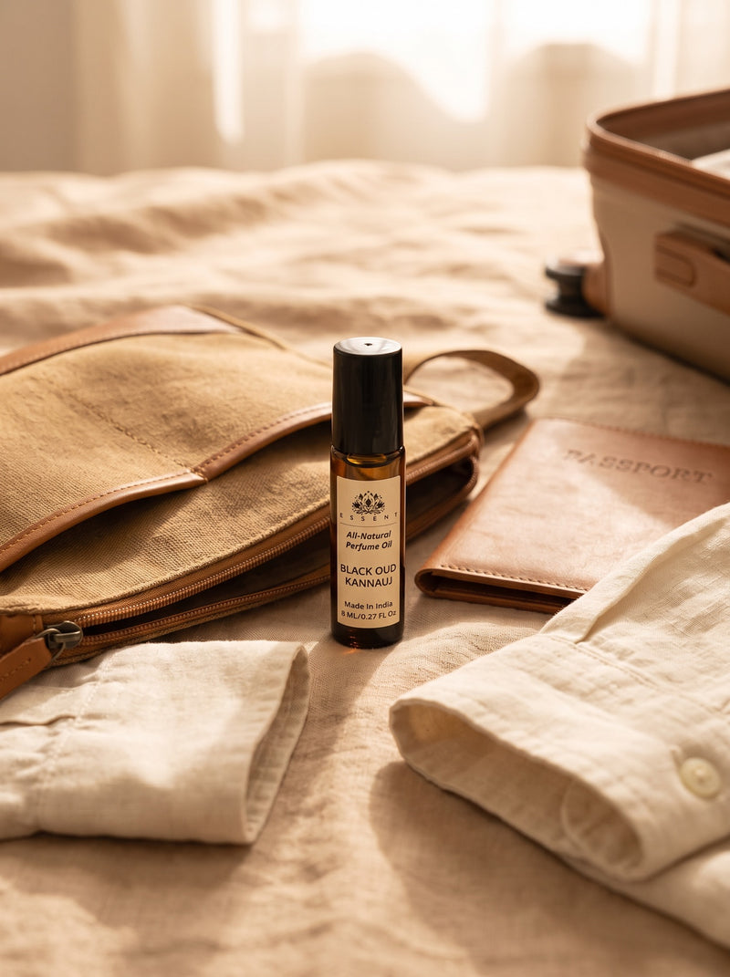 Customer photo of an Essent perfume beside everyday carry items