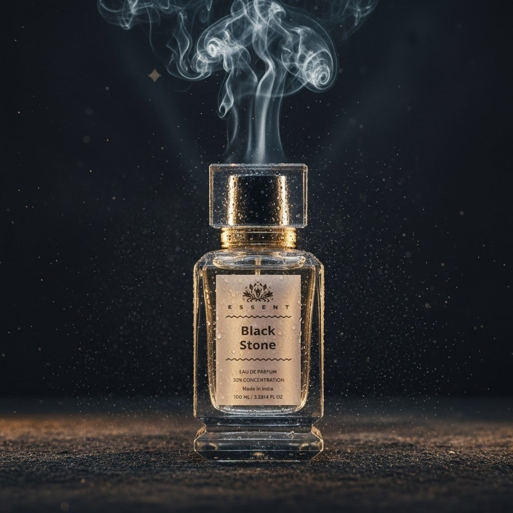 Essent Black Stone 30 ml eau de parfum bottle — amber oriental