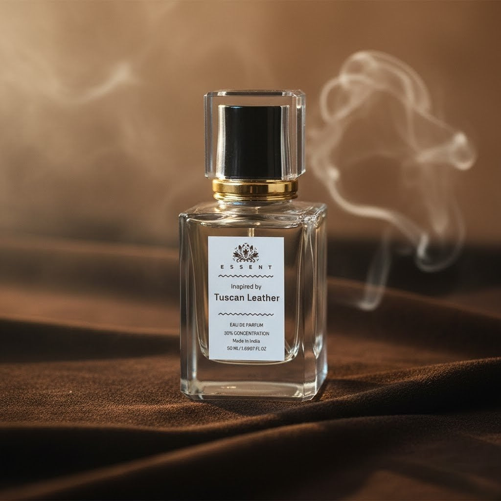 Essent Tuscan Leather 100 ml eau de parfum bottle — spicy oriental, view 2
