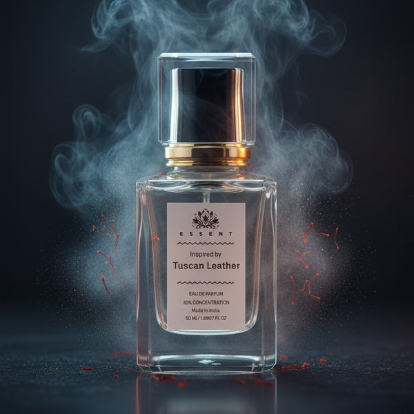 Essent Tuscan Leather 100 ml eau de parfum bottle — spicy oriental