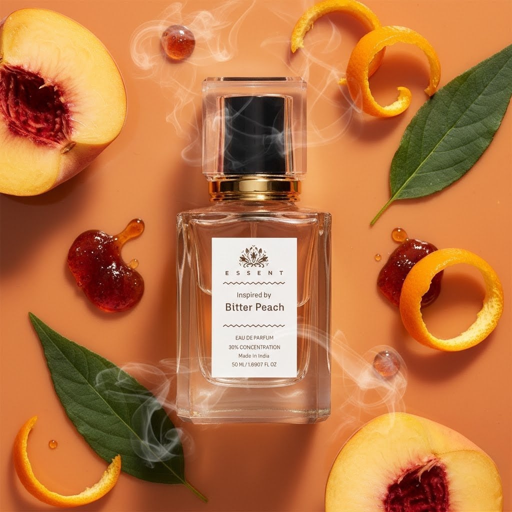 Essent Bitter Peach 100 ml eau de parfum bottle — fruity floral, view 5