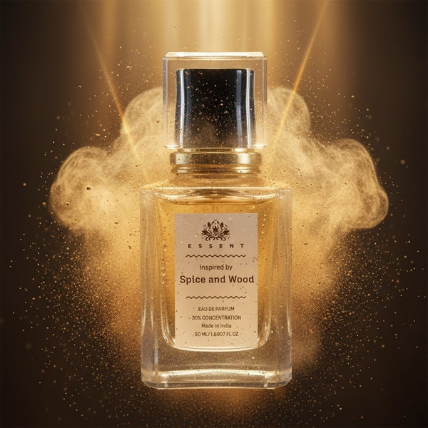 Essent Spice & Wood 100 ml eau de parfum bottle — woody