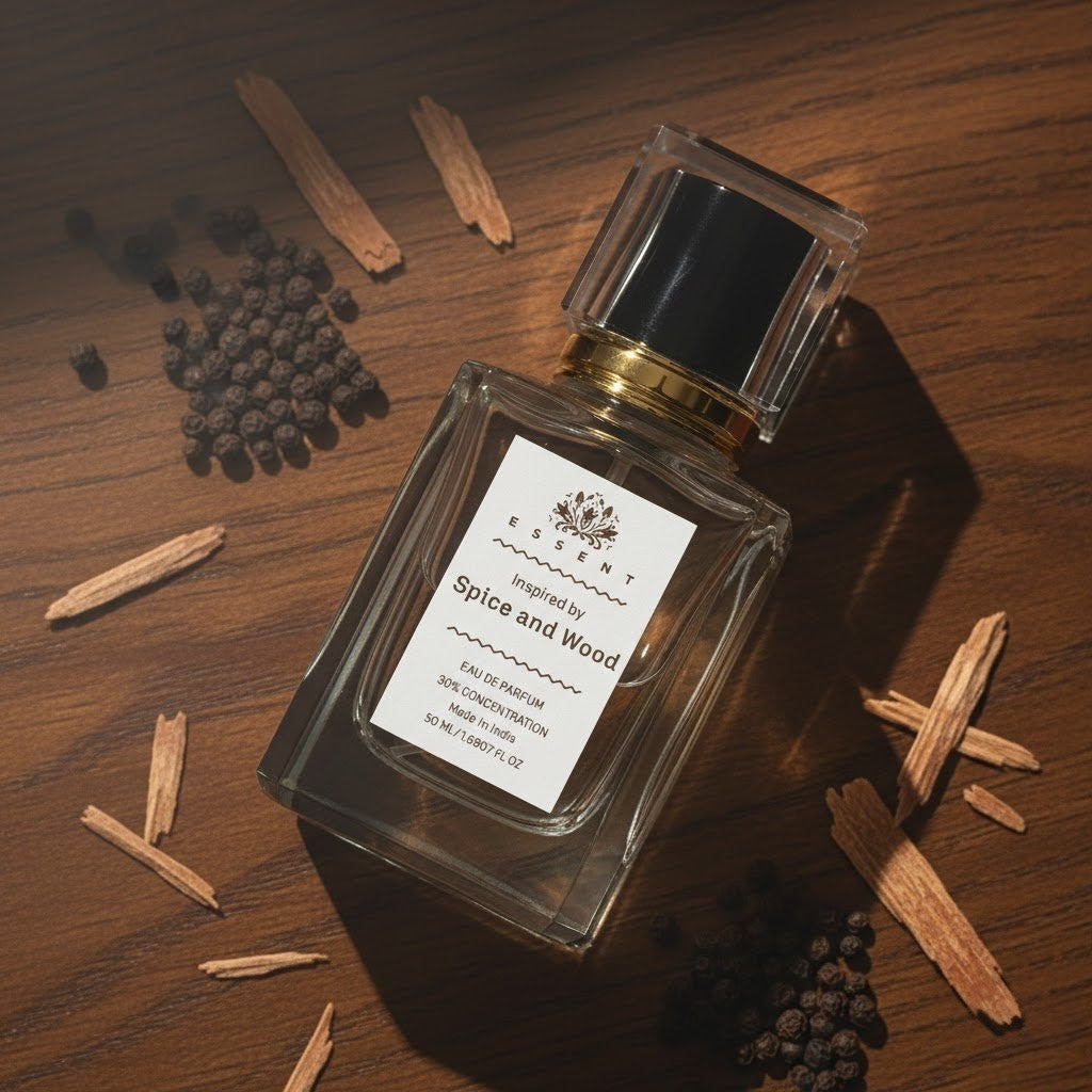 Essent Spice & Wood 100 ml eau de parfum bottle — woody, view 3