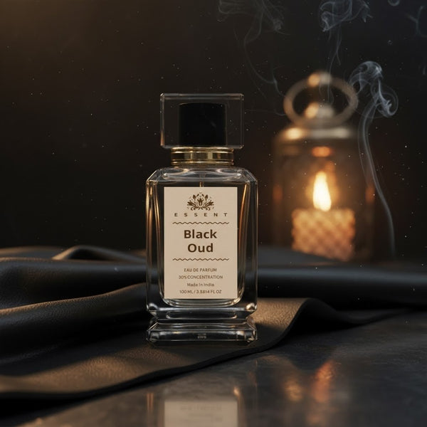 Essent Black Oud 30 ml eau de parfum bottle — oud & amber