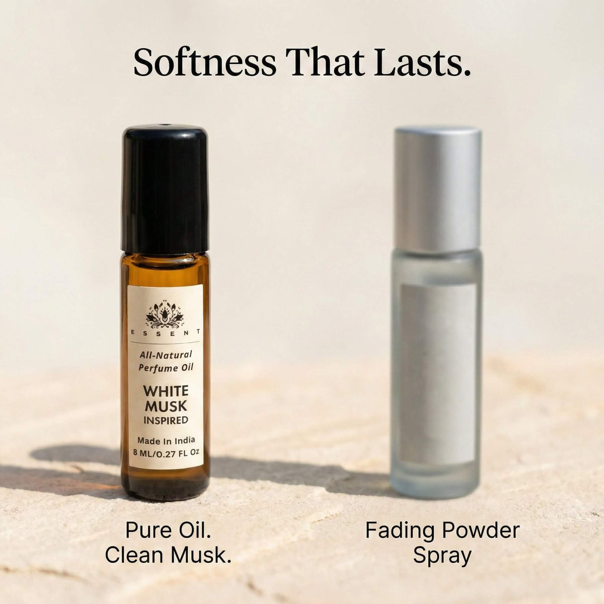Essent White Musk 8 ml roll-on attar bottle — musk, view 4